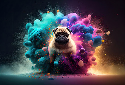 A Colorful Pug